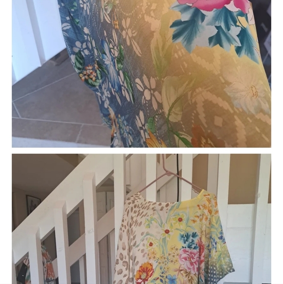 Johnny Was   pretty  garden animal  print  tunic,w Pockets sz L EUC - Picture 9 of 9